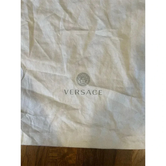 Versace Cream White Logo Drawstring Dust Bag - Picture 3 of 7